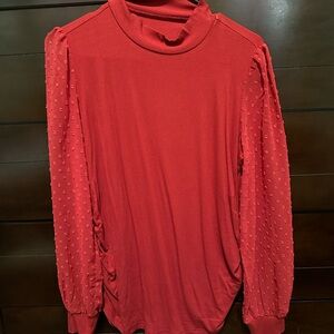 Elegant Red Women's Top-Maternity Wear